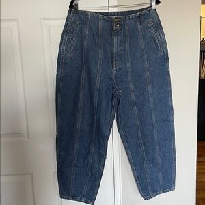 Zara Dark Blue Denim High Waisted Balloon Jeans